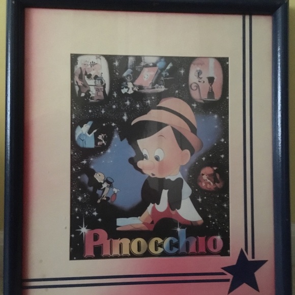 Pinocchio 1986 poster 12417 framed.